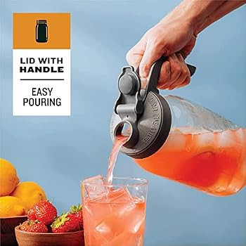 County Line Kitchen - Heavy Duty Glass Mason Jar Pitcher - Wide Mouth, 2 Quart (64 oz / 1.9 Liter... | Amazon (US)