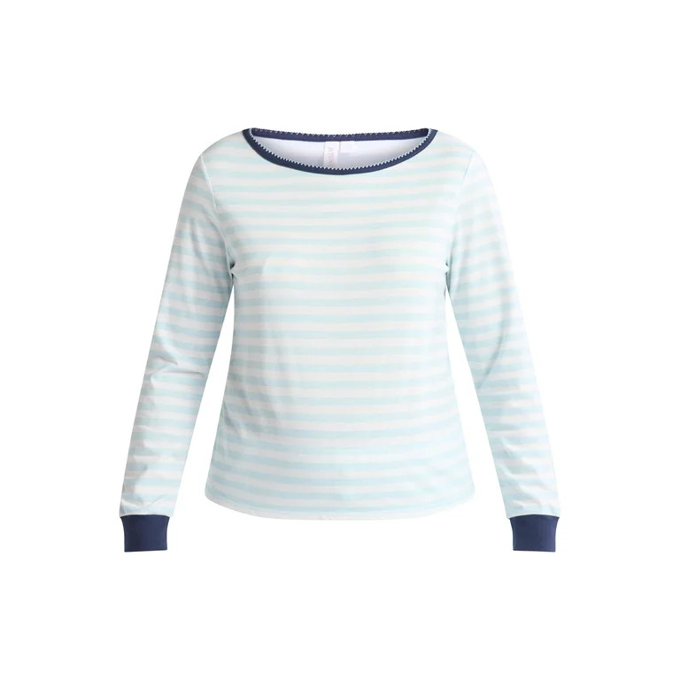 Joyspun Women's and Women’s Plus Jersey Knit Sleep Top with Long Sleeves, Sizes S to 3X | Walmart (US)