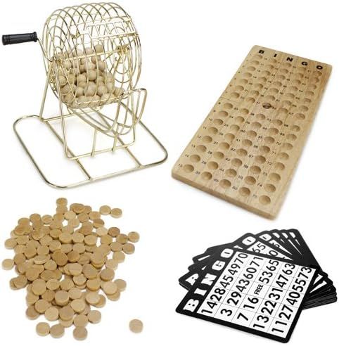 Amazon.com : Royal Bingo Supplies Vintage Wooden Bingo Game – 6-Inch Brass Cage with Calling Bo... | Amazon (US)