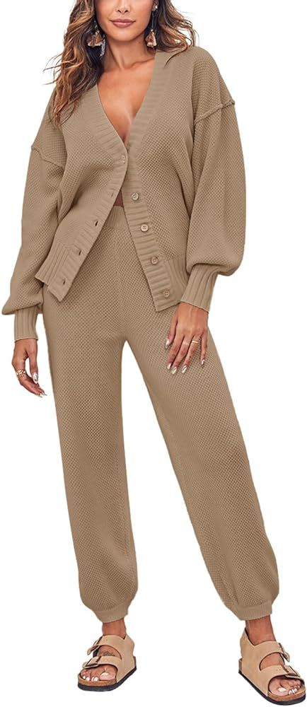 GREAIDEA Women's Two Piece Trendy Outfits Cozy Knit Loungewear Sweater Sets Oversized Slouchy Mat... | Amazon (US)