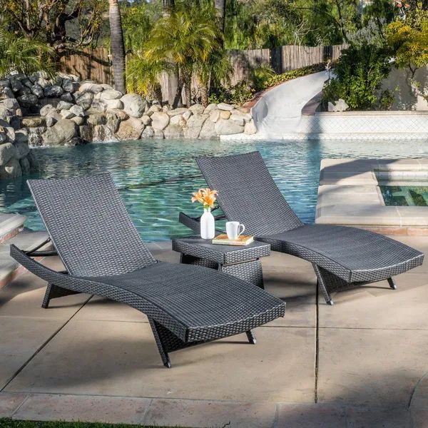 Vilano 3-piece Outdoor Lounge Set by Havenside Home - Grey | Bed Bath & Beyond