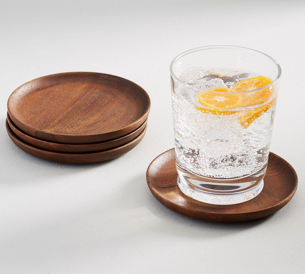 Chateau Wood Handcrafted Coasters - Set of 4 | Pottery Barn (US)