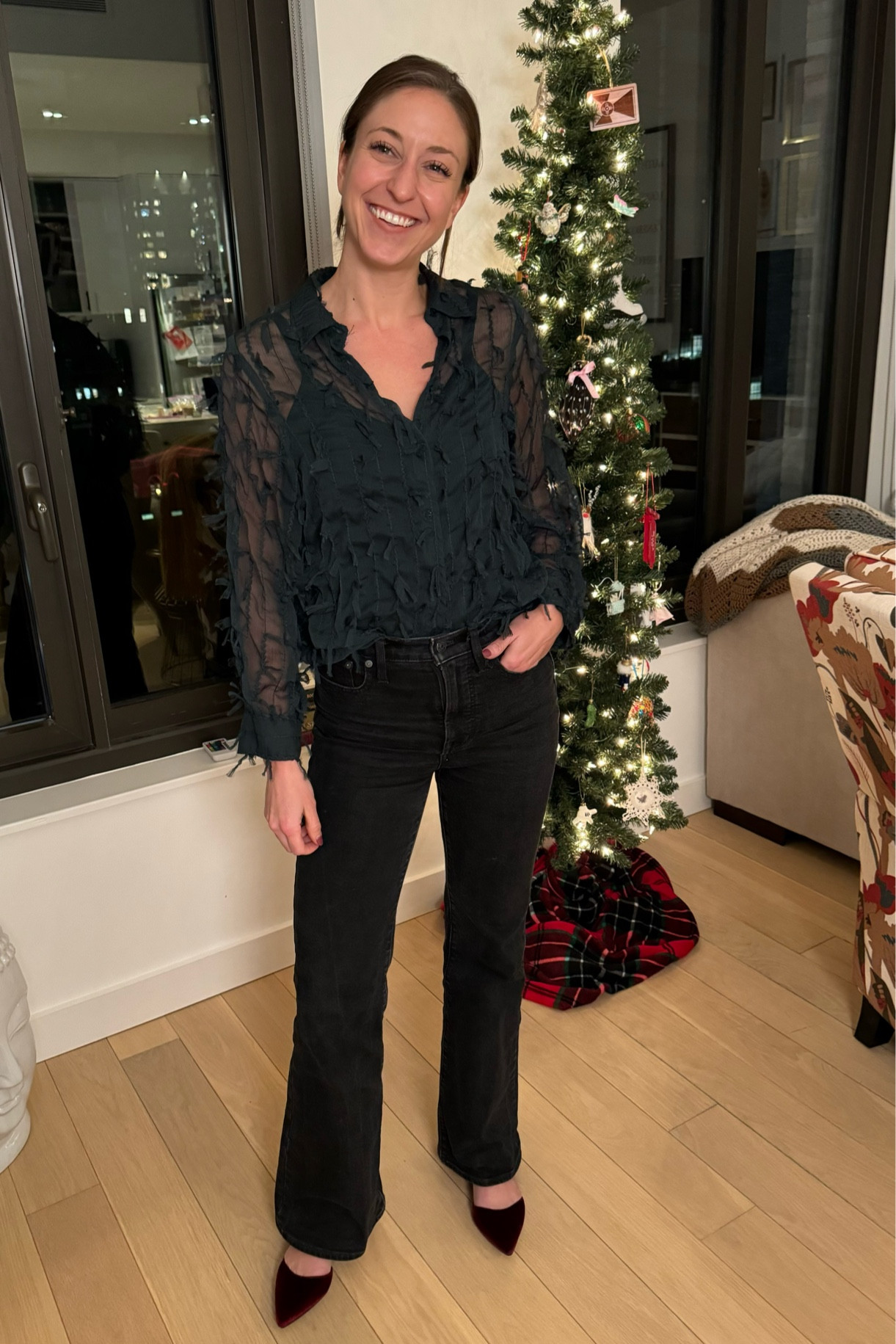 A go-to comfortable and classy outfit for work and errands. The shoes turn from heels to flats which makes them my FAVE for all day wear!

#LTKHoliday #LTKSeasonal #LTKGiftGuide