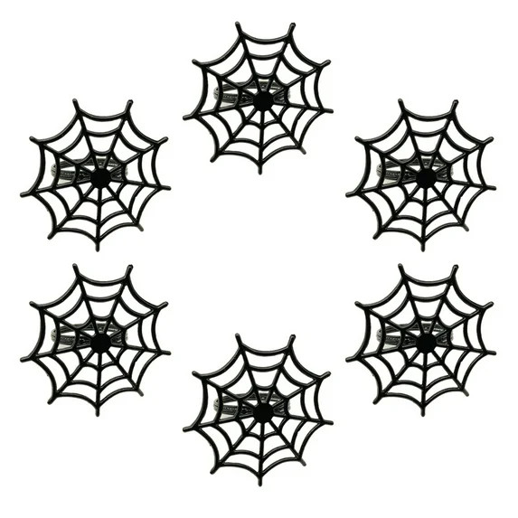 GOOHOCHY  6 Pcs Halloween Serviette Buckles Spider Net Napkin Ring Decorative Rings Banquet Black | Walmart (US)