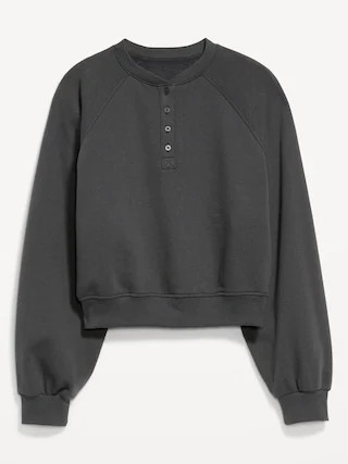 SoComfy Oversized Button-Front Sweatshirt | Old Navy (US)