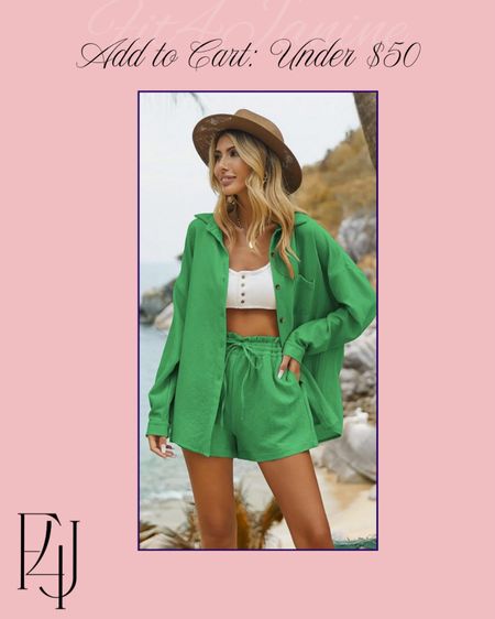 A fantastic look for lounging, or pairing separately! Fun pieces for the Spring, Vacation, or for a laid back St. Patrick's Day!

#LTKSeasonal #LTKfindsunder50 #LTKstyletip