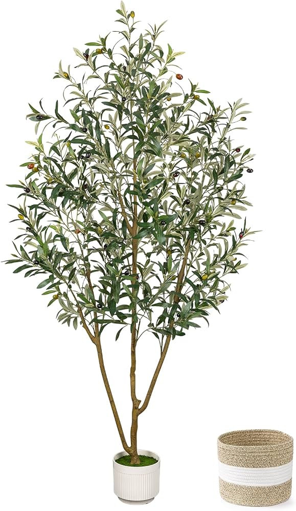 Artificial Olive Tree 6FT Faux Indoor with Planter&Cotton Basket | Amazon (US)