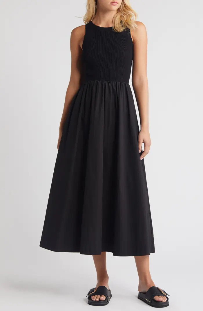 Mixed Media Sleeveless Sundress | Nordstrom