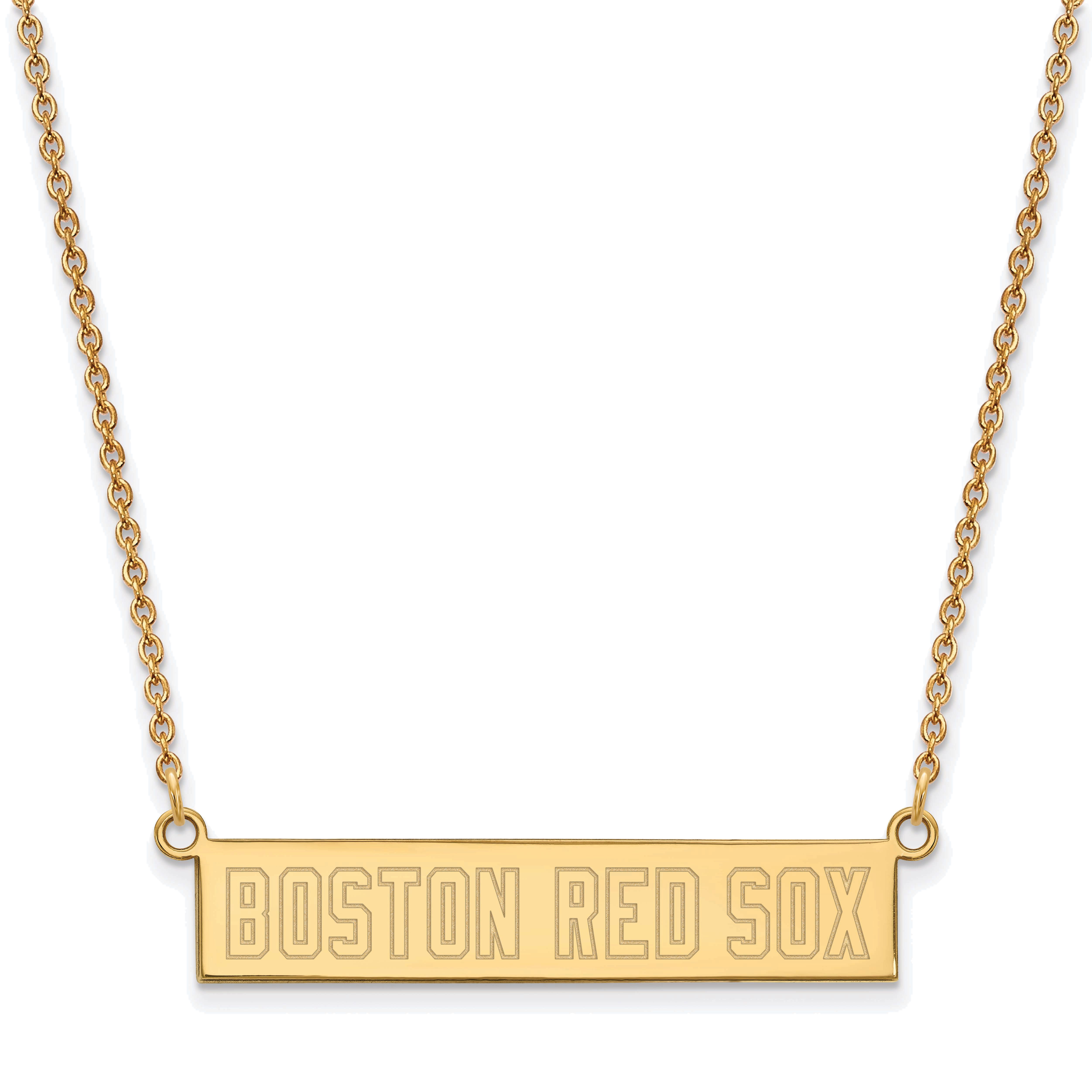 Women's Boston Red Sox Gold-Plated Sterling Silver Small Bar Necklace | Fanatics