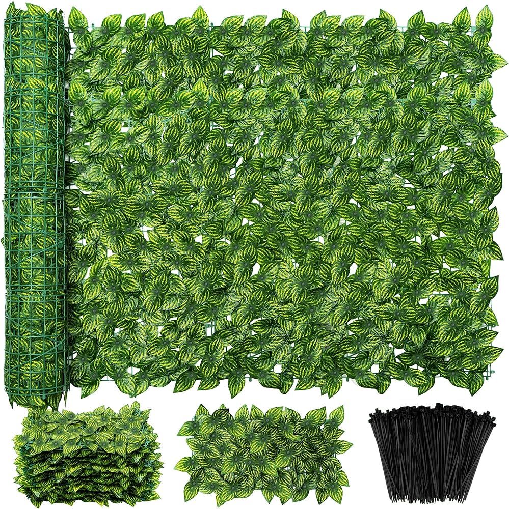 Jinwu Artificial Ivy Privacy Fence Screen,120 * 40 Inch Artificial Faux Ivy Hedge, Expandable Fau... | Amazon (US)