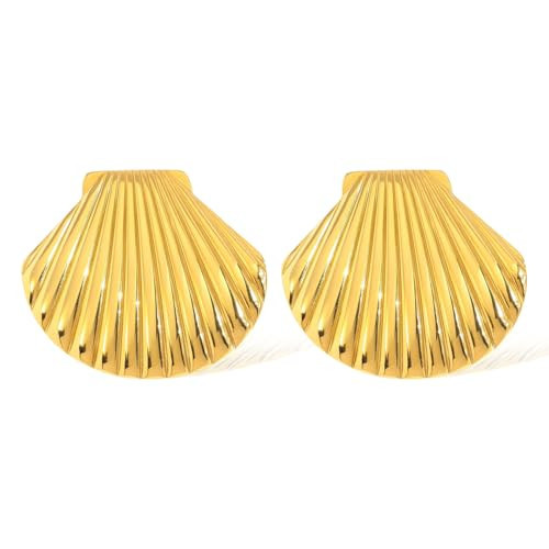 LILIE&WHITE Gold Sea Shell Earrings For Women Seashell Earrings Gold Ocean Studs Earrings Beach Earrings Summer Statement Earrings Fashion Jewelry Present | Amazon (US)