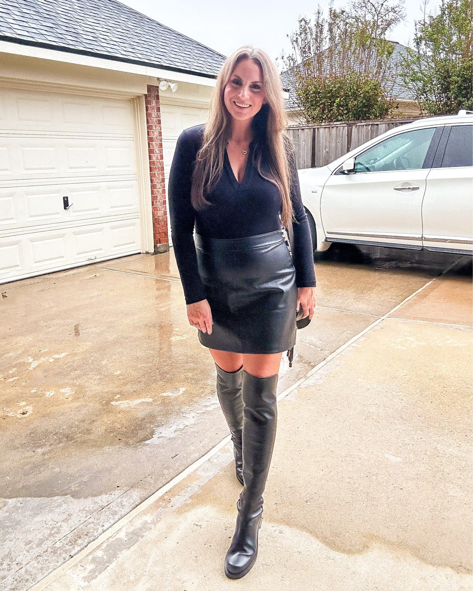 My bodysuit is a new fave…it’s ribbed, had a full coverage bottom, and fits so well.  It’s currently 30% off and you can use my code LORIJS10 for an additional $10 toward your order! I’m in a large 

My faux leather skirt is currently 20% off and has built in shapewear shorts! I’m in a large.

My exact boots are not on sale, but I highly recommend them as they are worth the splurge! I’m also linking some similar ones that are on sale for less than $85!

#LTKCyberWeek #LTKHoliday #LTKSeasonal