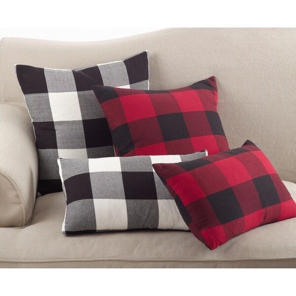 Buffalo Check Plaid Design Cotton Down Filled Throw Pillow | Bed Bath & Beyond