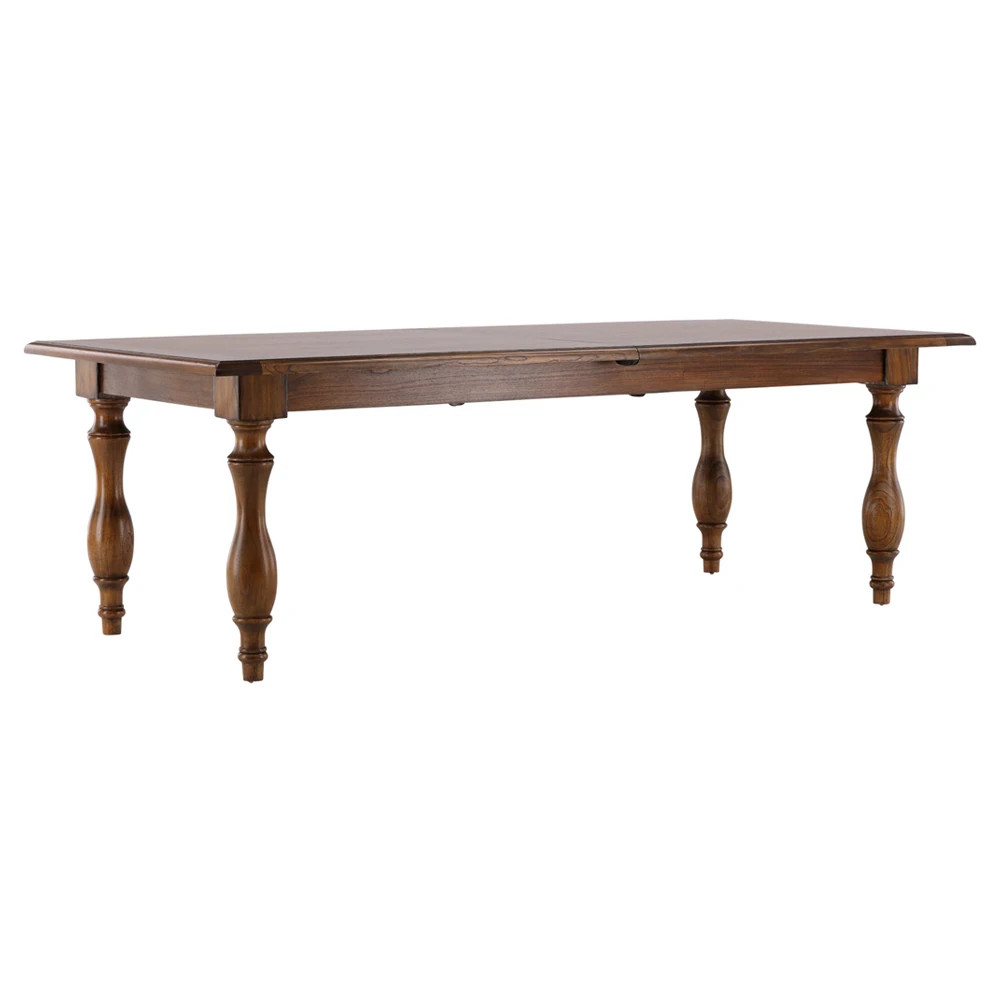 Millbrook Updated Traditional Brown Wood Rectangular Extendable Dining Table - 94-118" | Kathy Kuo Home