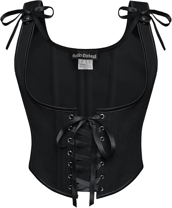 Scarlet Darkness Women's Renaissance Corset Tops Lace-up Boned Fairycore Pirate Underbust Corsets | Amazon (US)