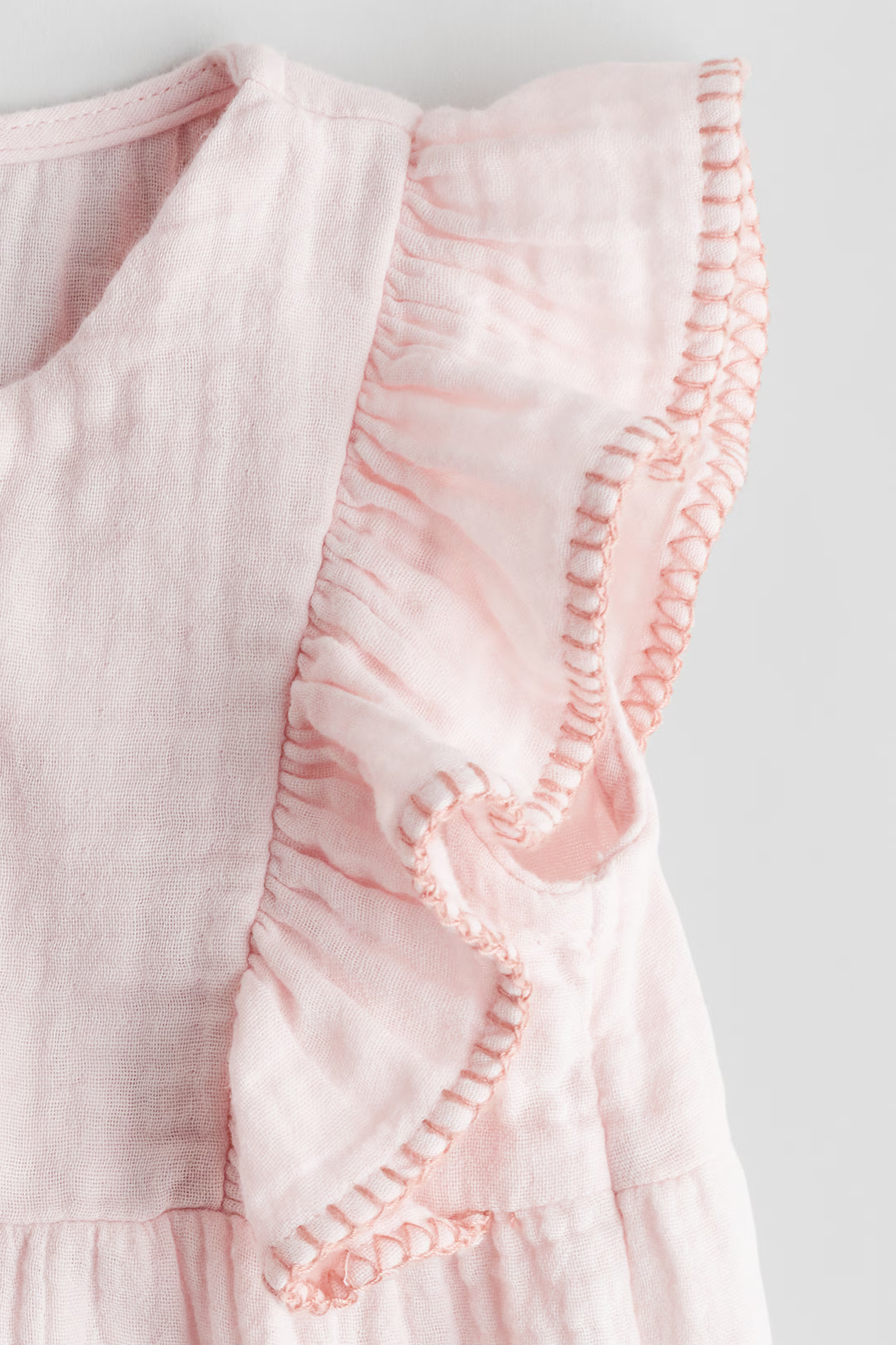 Ruffle-Trimmed Muslin Romper Suit | H&M (US + CA)
