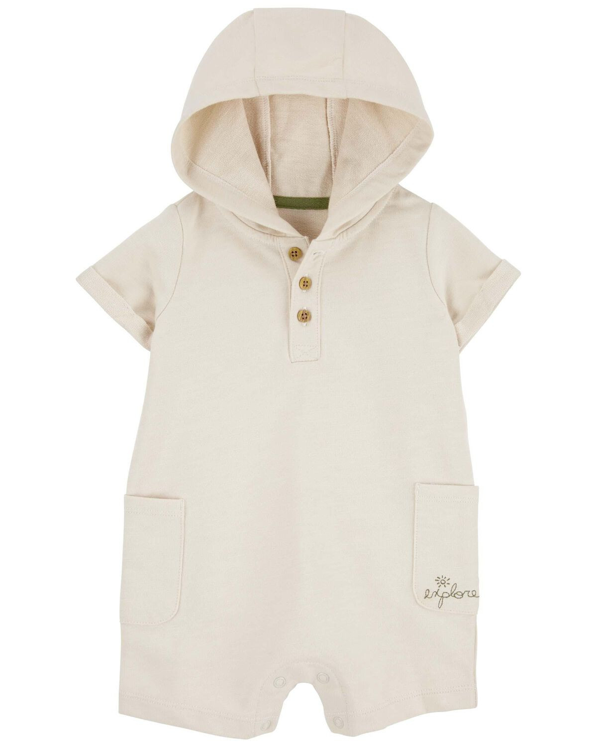 Baby Hooded Slub Jersey Romper | Carter's