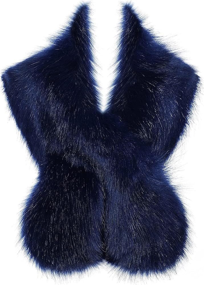 BABEYOND Women's Faux Fur Shawl Party Faux Fur Collar Fur Wraps for Winter Bridal Wedding Cover U... | Amazon (US)