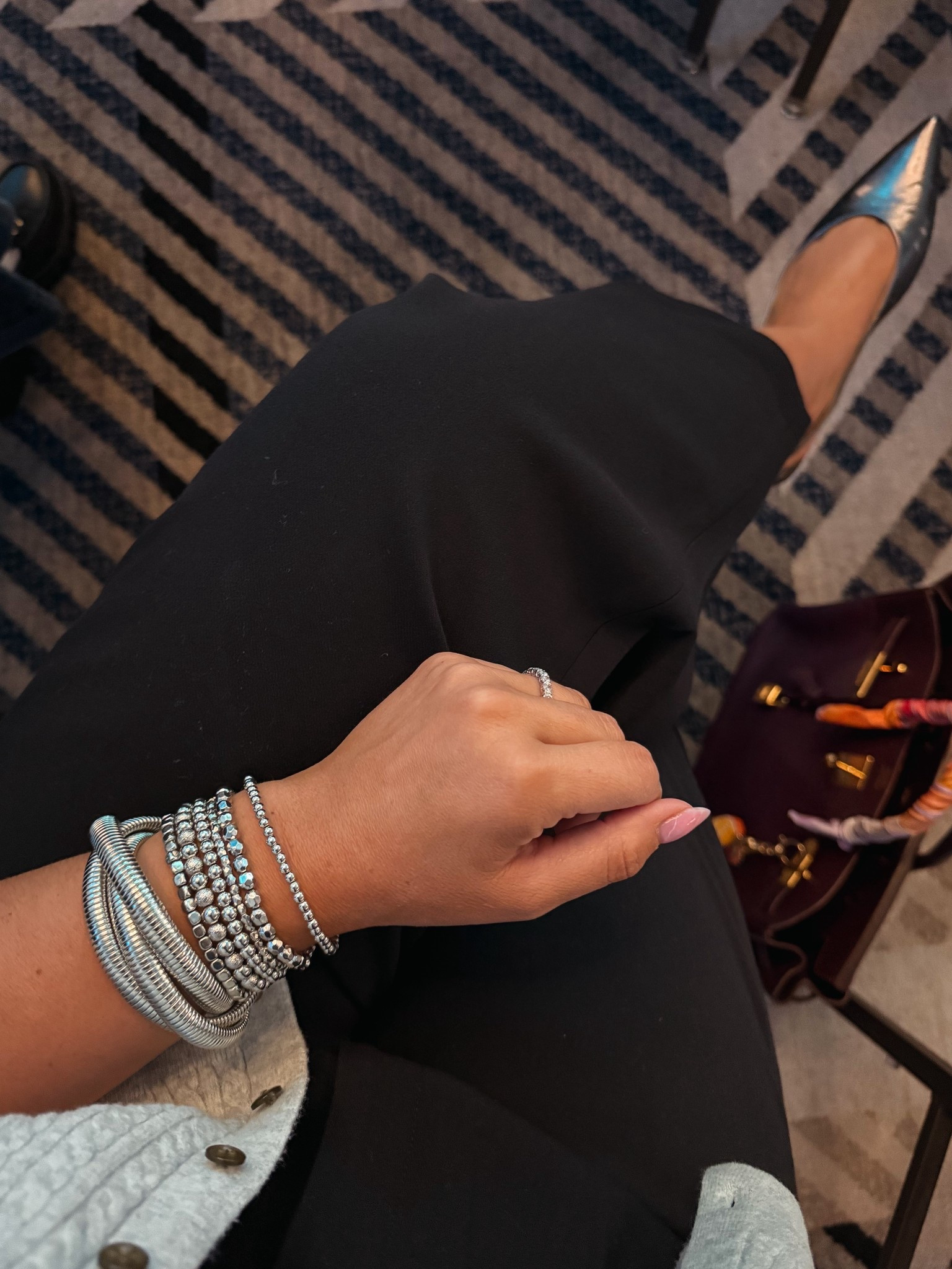 $5 bracelets, available in silver & gold
Favorite work pants;
Trousers, 32 (size up 1)
Comfy work flats, 10 (true to size)

Workwear, business casual, size 12

#LTKCon #LTKMidsize #LTKStyleTip