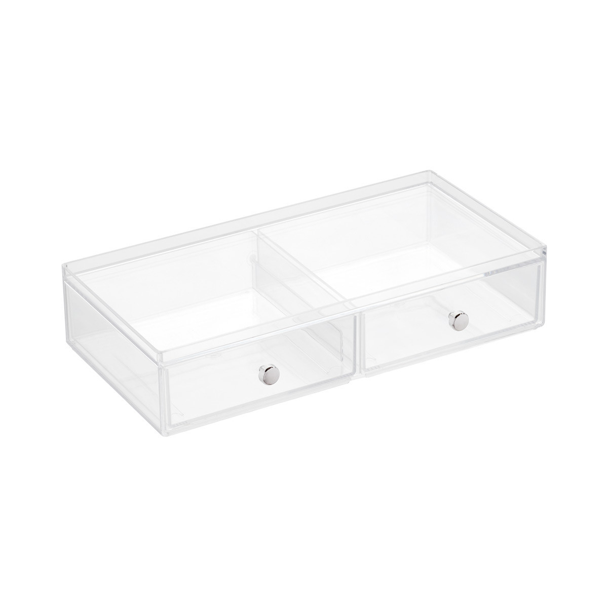iDESIGN Clarity Wide 2-Drawer Stacking Box Clear | The Container Store