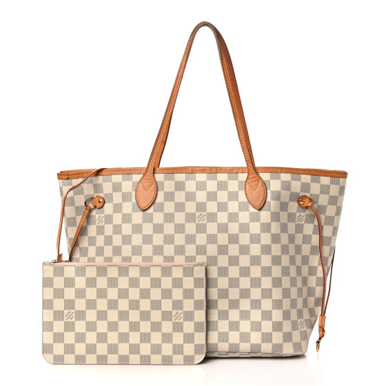 Damier Azur Neo Neverfull MM Rose Ballerine | FASHIONPHILE (US)