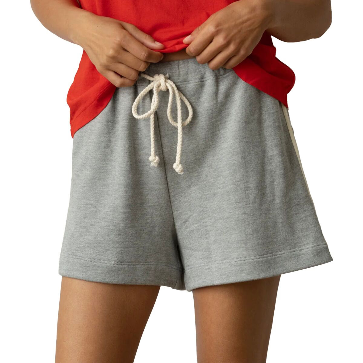 Donni The Eco-Terry Stripe Short - Women's Heather Grey, XS | Backcountry