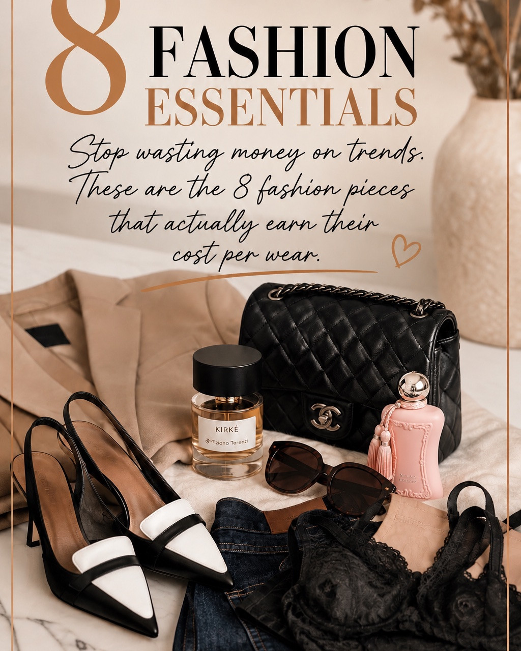 8 Fashion Essentials That Are Actually Worth the Money

1. A tailored blazer — Instantly elevates everything from jeans to dresses.
2. Quality loafers or slingbacks — Comfortable enough for work, polished enough for dinner.
3. A structured handbag — Classic shapes outlast trends.
4. Dark straight-leg denim — The pair you’ll reach for over and over.
5. A crisp white button-down — Endless styling possibilities.
6. A great pair of sunglasses — The fastest way to make an outfit look expensive.
7. A signature fragrance — It’s part of your style, even though people can’t see it.
8. Well-fitting undergarments — The foundation that makes every outfit look better.

#LTKootd #LTKWorkwear #LTKOver40
