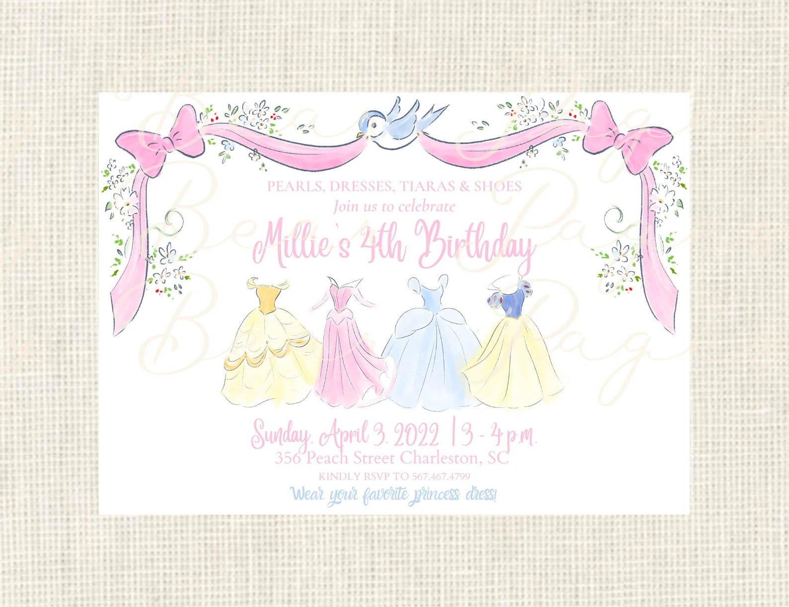 Watercolor Princess Birthday Invitation - Etsy | Etsy (US)