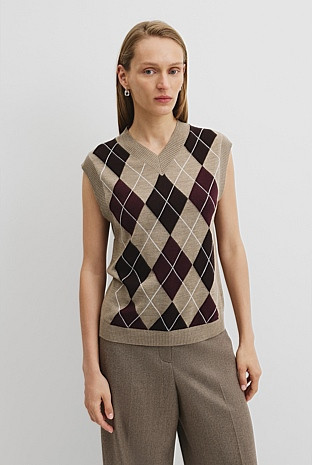 Argyle Knit Vest | Country Road