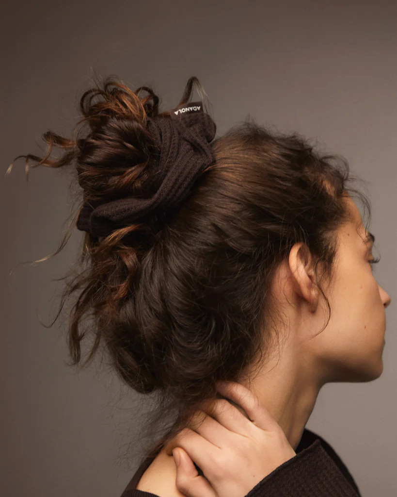 Waffle Scrunchie - Coffee Bean | Adanola UK