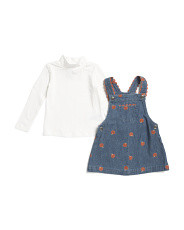 Infant Girls 2pc Pumpkin Embroidered Top And Jumper Set | Marshalls