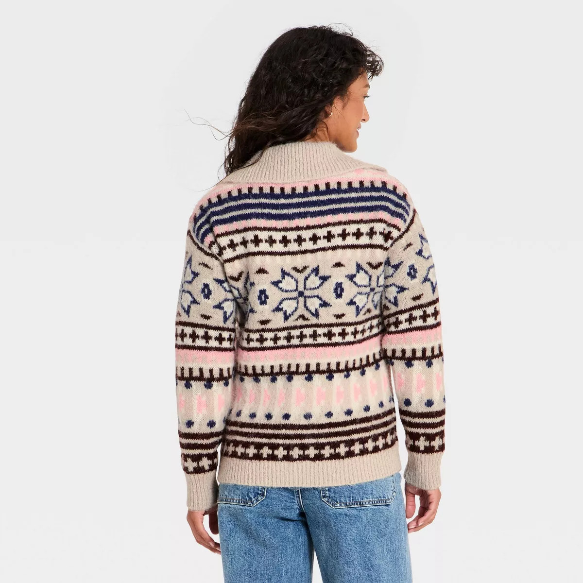 Women's Patterned Long Sleeve Cardigan - Universal Thread\u2122 Tan S | Target