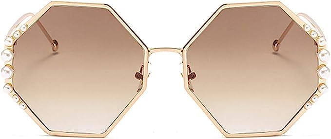 Naimo Womens Oversized Pearl Rhinestone Sunglasses Stylish Design Eyewear | Amazon (US)