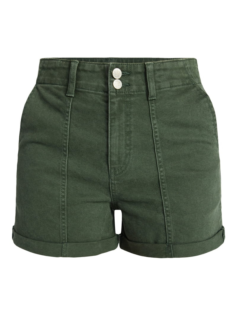 Time and Tru Women's High Rise Utility Shorts, 3.5" Inseam, Sizes 0-22 | Walmart (US)