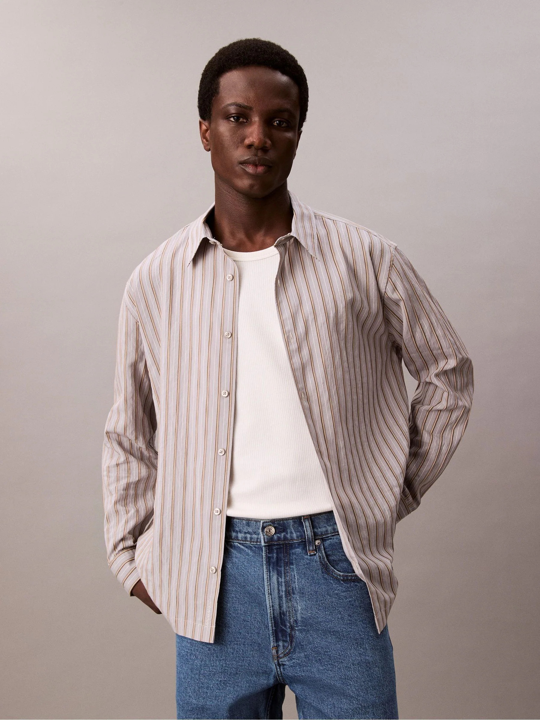 Calvin Klein Calvin Klein Natural Stripe Shirt | Next US