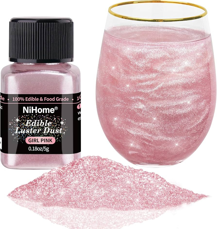 NiHome Edible Food-Grade Glimmer Powder Glitter Luster Dust Metallic Food Decorating Sprinkle Gli... | Amazon (US)