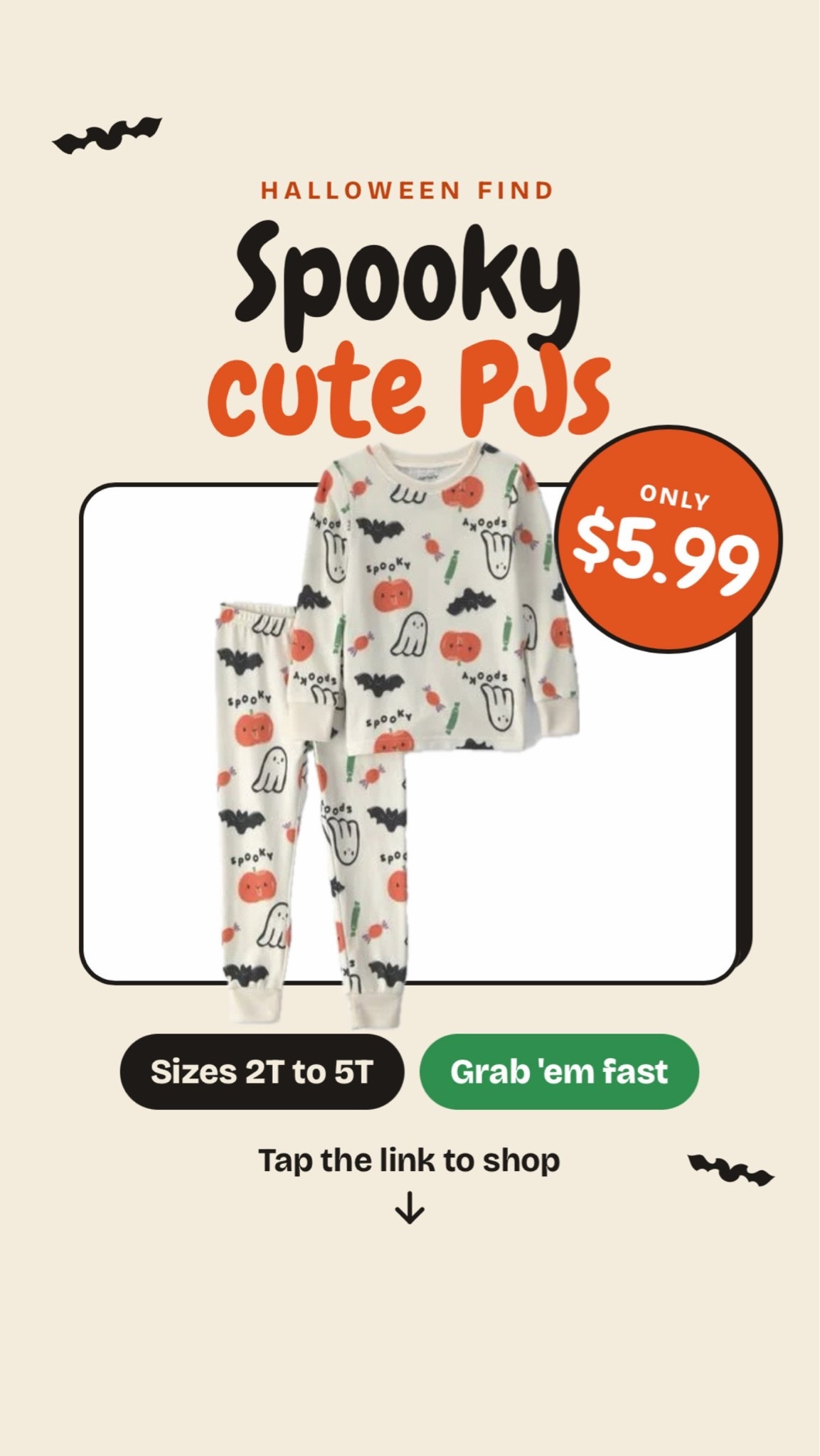 The cutest Halloween kids pajamas on a crazy sale! #carters #halloween