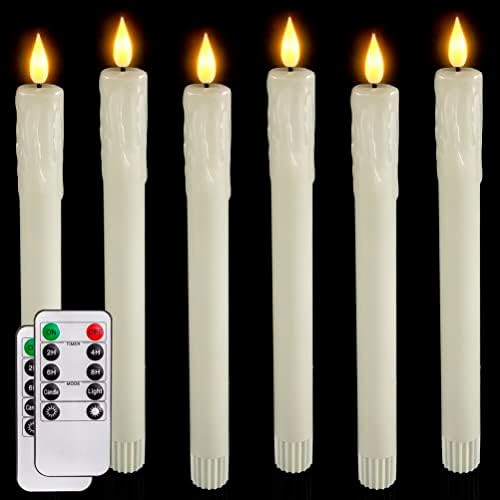 5plots Drip Wax Look Flameless Flickering Taper Candles with 2 Remotes and Timer，Relastic Batte... | Amazon (US)
