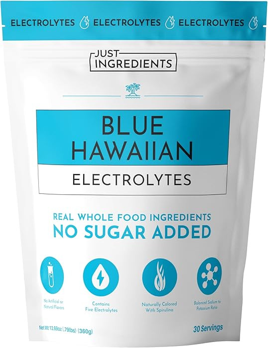 Blue Hawaiian Electrolytes Drink Mix | 30 Servings | Organic Coconut Water, Blue Spirulina & 5 Ke... | Amazon (US)