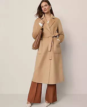 Petite Belted Notch Collar Coat | Ann Taylor