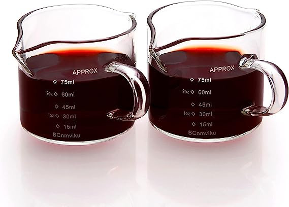 NCnnwovf 75ML/2.5OZ Double Spouts Measuring Triple Pitcher Milk Cup with Handle Espresso Shot Gla... | Amazon (CA)
