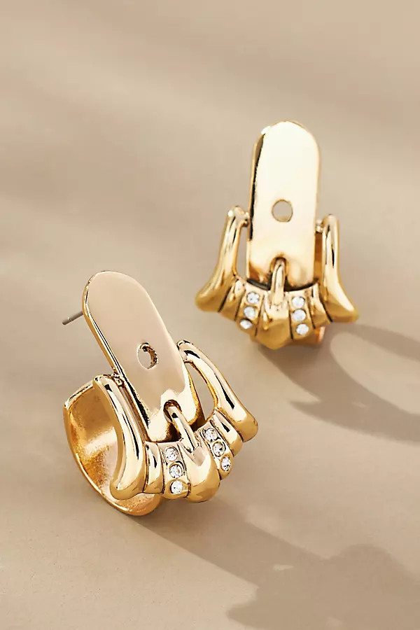 Western Buckle Huggie Earrings | Anthropologie (US)
