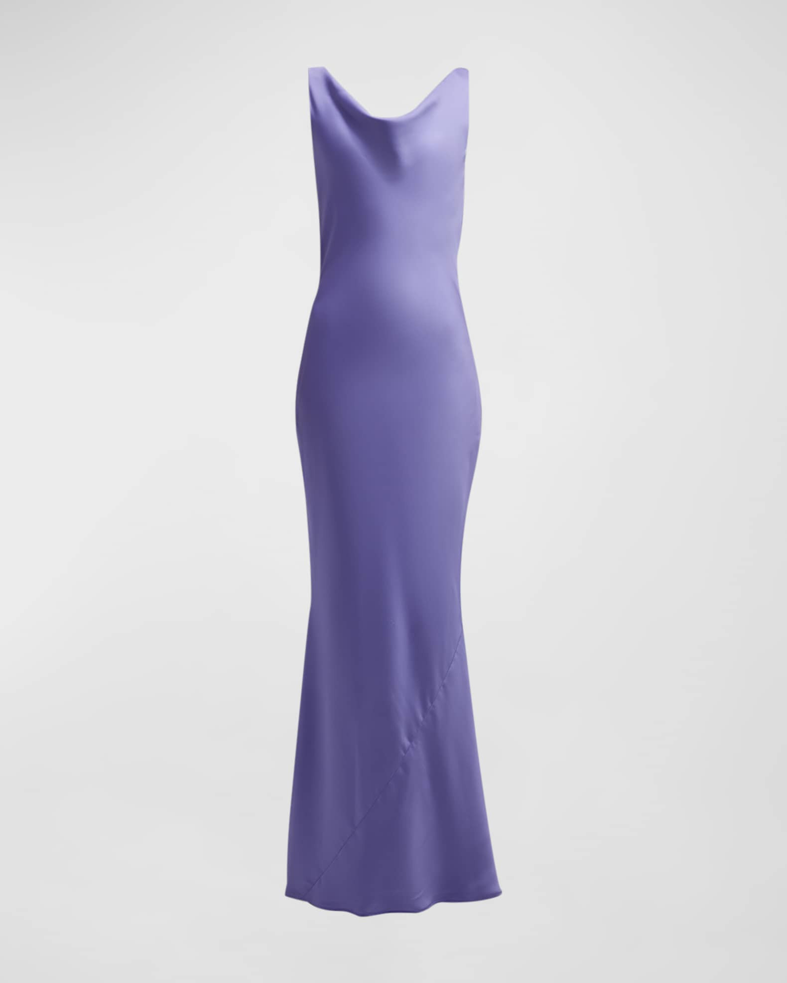 Maria Cowl-Neck Sleeveless Satin Gown | Neiman Marcus