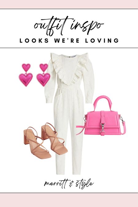 White romper, white jumpsuit, pink and white outfit idea Valentines date night look 

#LTKshoecrush #LTKstyletip #LTKsalealert