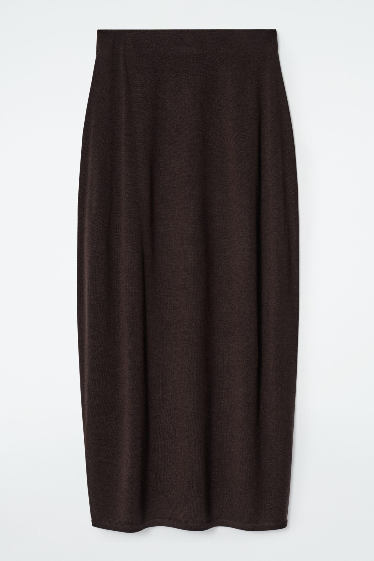 ROUNDED MERINO WOOL MAXI SKIRT - DARK BROWN | COS UK