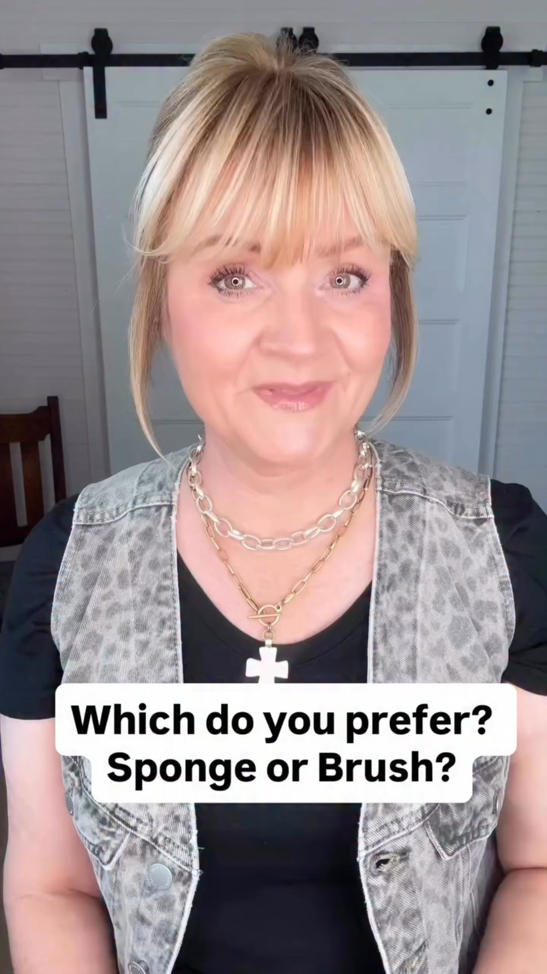 Which do you prefer? 
Tap the ❤️ and Comment LINK for one of my favorite foundations, foundation brushes and sponge. 
Necklaces @blueyedhorse use code DawnSave10
Thanks for being here. 😘
.
.
.
Foundation on mature skin, how to apply foundation over 50, foundation for older women, what is the best brush to apply foundation to wrinkled skin.