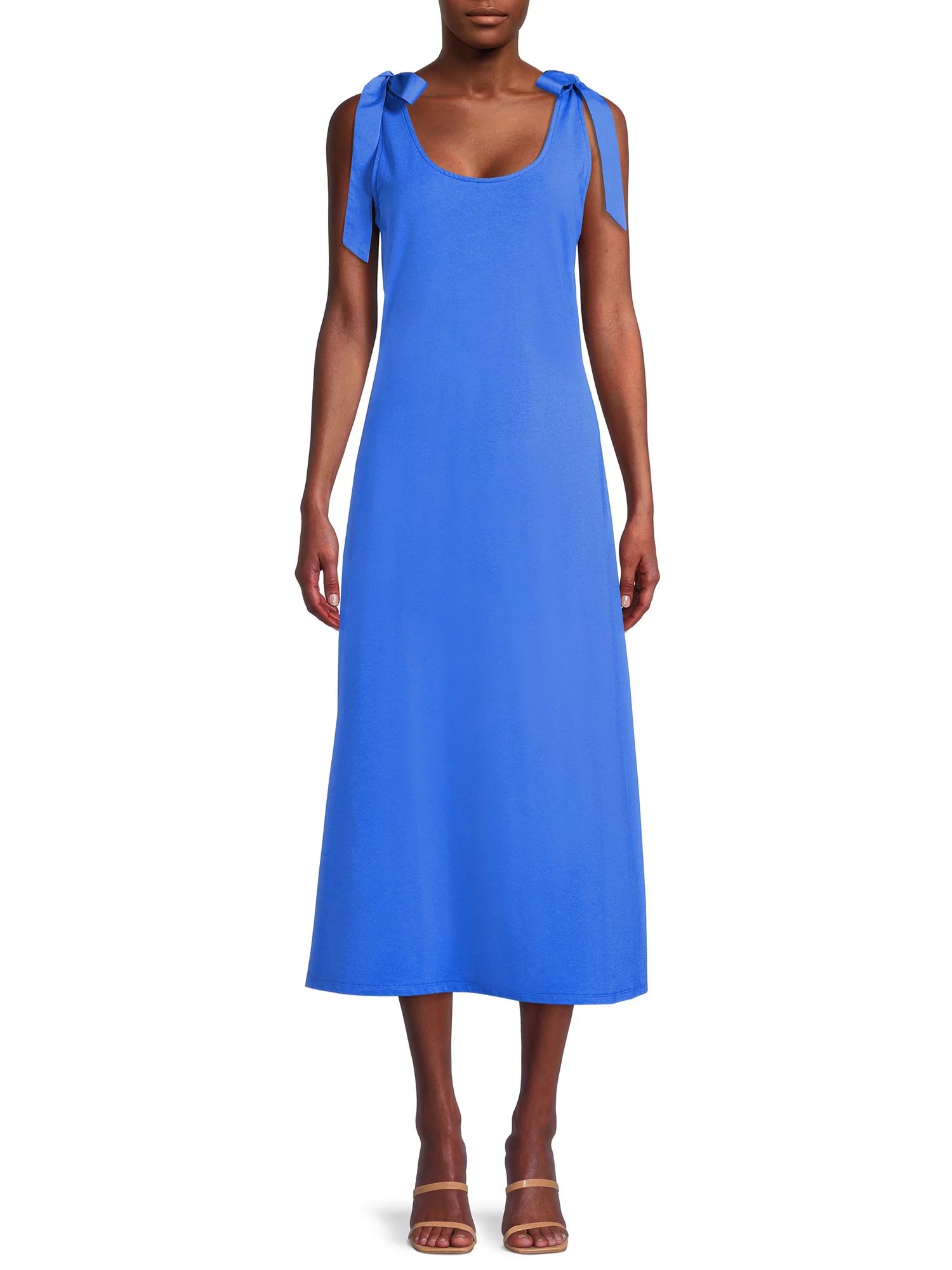 The Get Women's Tie Shoulder Knit Midi Dress - Walmart.com | Walmart (US)