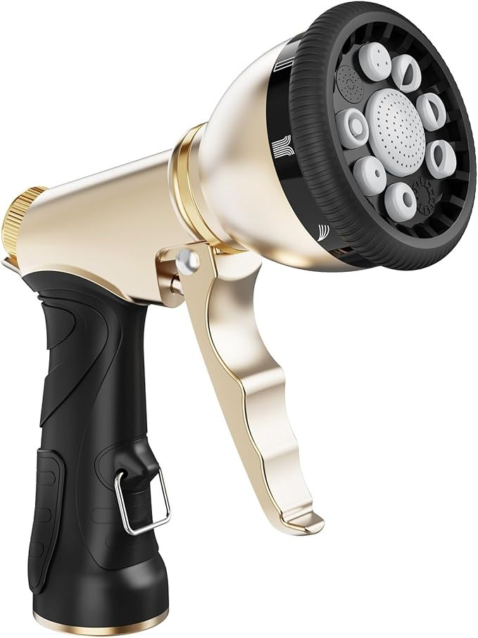 RAINPOINT Garden Hose Nozzle, 9 Spray Patterns Hose Sprayer Nozzle, Heavy Duty Metal Water Hose N... | Amazon (US)