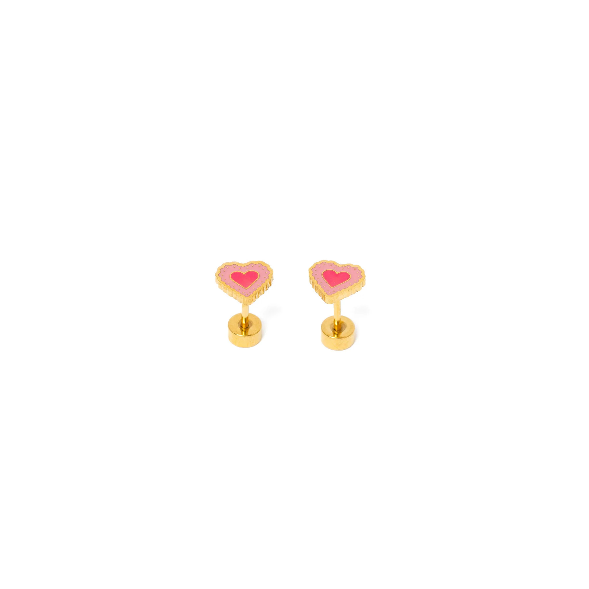 Enamel Vintage Valentine Heart Stud Earring | Pip Pop Post
