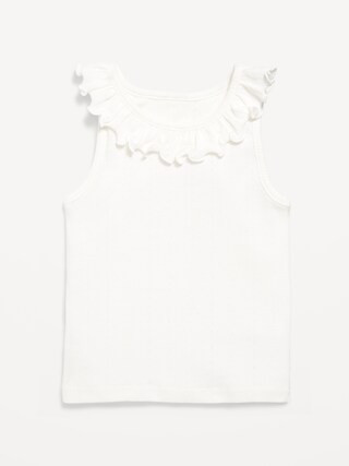 Fitted Ruffle-Neck Tank Top for Toddler Girls | Old Navy (US)